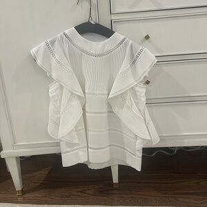 Like New- Vita Grace- fun flowy White Top- Size S